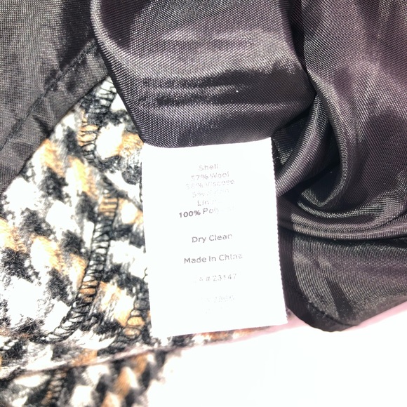 TALBOTS Wool blend pleated skirt houndstooth Sz 8P - Picture 7 of 7